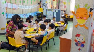Singapore students in a reading lesson