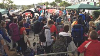 People at Newquay train station