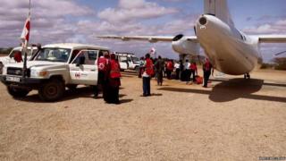 Red Cross plane transporting casualties