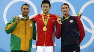 Chad Le Clos, Sun Yang et Conor Dwyer
