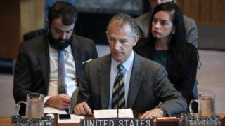 Jonathan Cohen, acting U.S. Ambassador to the United Nations, attends a United Nations Security Council meeting at U.N. headquarters, April 23, 2019 in New York City
