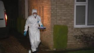 Police officer at scene in Holbeach