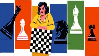 Caricatura de Lyudmila Rudenko en el doodle de Google.