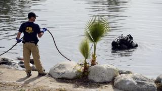 Dive team at the lake