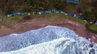 Coldingham Bay birds eye view