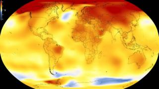 Foto del calentamiento global en el planeta Tierra.