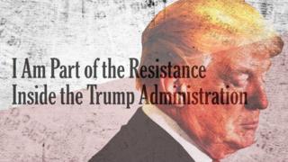 Composite image of President Trump and NYT headline