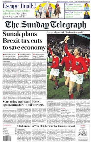 Daily Telegraph front page 12/07/20