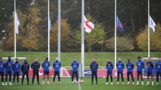 England men's football team hold silence
