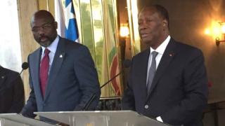 Les deux chefs d'Etat ont discuté de sécurité aux frontières, des réfugiés ivoiriens au Liberia, et de relance économique.