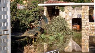 The flooded house where nine people of the same family died after a small river burst its banks in Casteldaccia near Palermo on the southern Italian island of Sicily.
