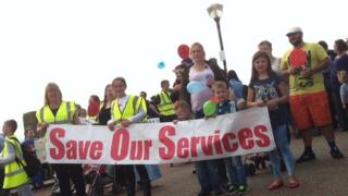 Protest yn Y Rhyl