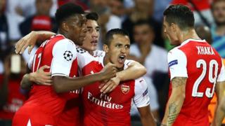 Des joueurs d'Arsenal jubilant après un but inscrit (Archives)