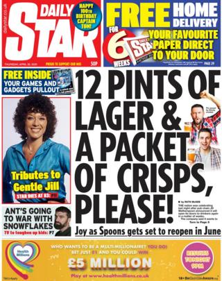 The Daily Star front page 30 April