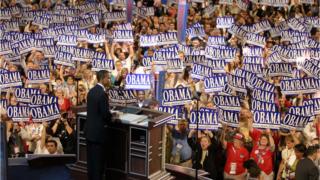 Barack Obama durante la Convención Demócrata de 2004.