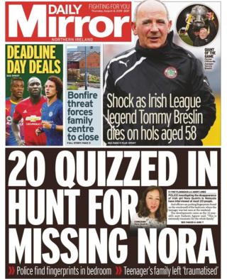 Daily Mirror front page