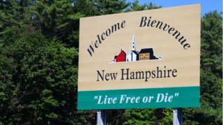 New Hampshire welcome sign