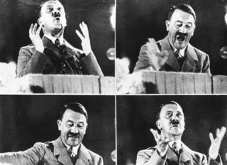 Montagem com imagens de Hitler