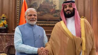 नरेंद्र मोदी और सऊदी अरब के क्राउन प्रिंस