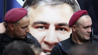 плакат с Михаилом Саакашвили