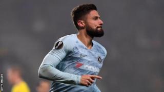 Olivier Giroud mu rukino rwa Europa League mu kwezi kwa 11 mu 2018