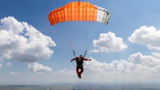 Skydiver in the air
