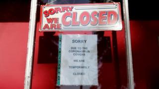 Store closed due to coronavirus sign