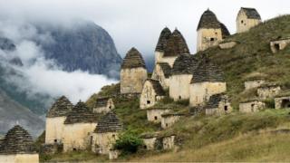 kuburan, kota orang mati, kaukasus, rusia