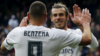 Real Madrid's Karim Benzema and Gareth Bale