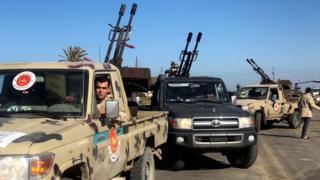 Misrata militias arrive in the suburbs of Tripoli on April 6