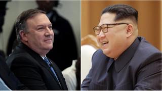 마이크 폼페오 CIA국장과 김정은 노동당 위원장