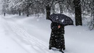 снег