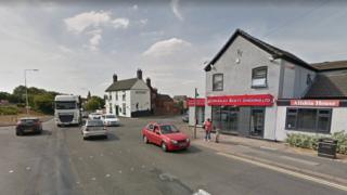 Watling Street, near to crossroads of Watling Street, Two Gates and Dosthill Road in Tamworth