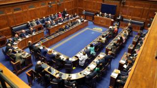 MLAs sitting in Stormont assembly chamber