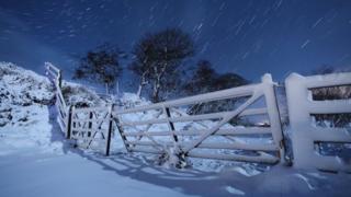 A snowy scene