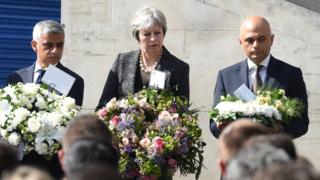 Sadiq Khan, Thersa May and Sajid Javid
