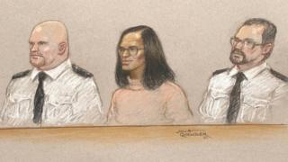 Sketsa di sidang Reyhnard Sinaga, Manchester.