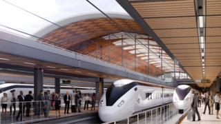 Artist's impression of Birmingham Curzon St HS2 station