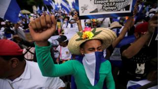 Protesta contra el gobierno de Daniel Ortega en Nicaragua