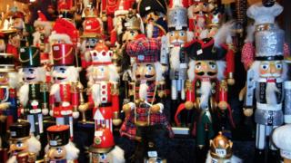 Drummer decorations at Edinburgh Christmas market