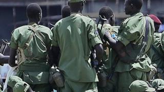 Soldiers loyal to Riek Machar in Juba, South Sudan