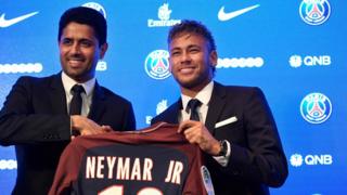 PSG Başkanı El Khelafi ve Neymar