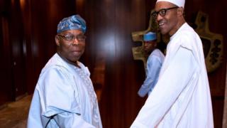 Aarẹ Ọbasanjọ pẹlu aarẹ Buhari