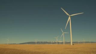 Molinos de energía eólica.