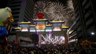 Fireworks show for Chinese New Year