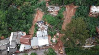 Aerial view of a landslide in Belo Horizonte, Minas Gerais state, Brazil. Photo: 25 January 2020