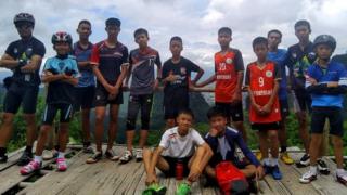 Group of teenage boys with coach