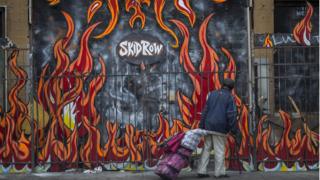 Mural en Skid Row, Los Ángeles