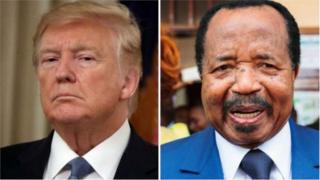 President Paul Biya (R) goment deny say deh use extrajudicial violence.