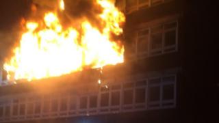 Mid and West Wales Fire Service deputy chief fire officer Mick Crennell tweeted there were 100 firefighters at the scene